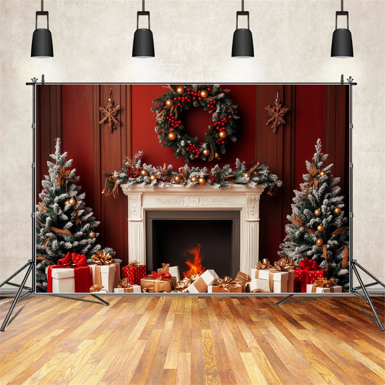 Klassischer Hintergrund Roter Weihnachtsherd Vintage-Hintergrund LXX57-214