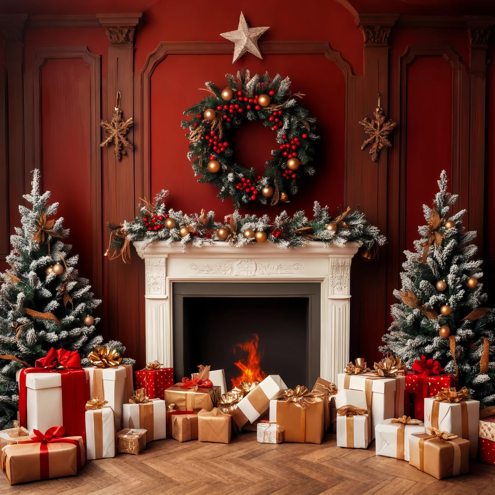 Klassischer Hintergrund Roter Weihnachtsherd Vintage-Hintergrund LXX57-214