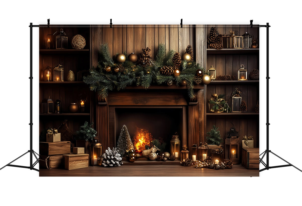 Vintage Weihnachten Backdrop Pine Hearth Holiday Backdrop LXX57-218