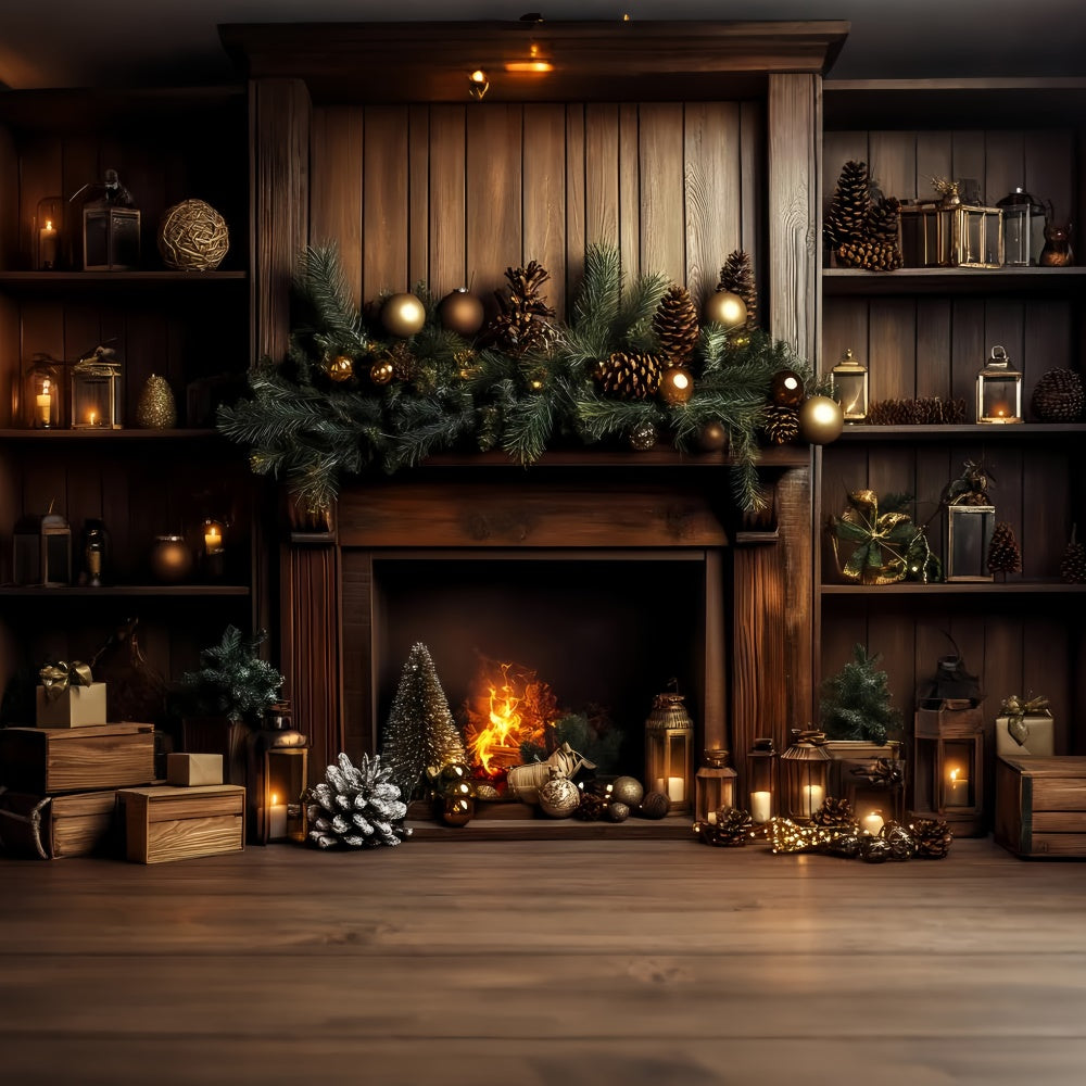 Vintage Weihnachten Backdrop Pine Hearth Holiday Backdrop LXX57-218