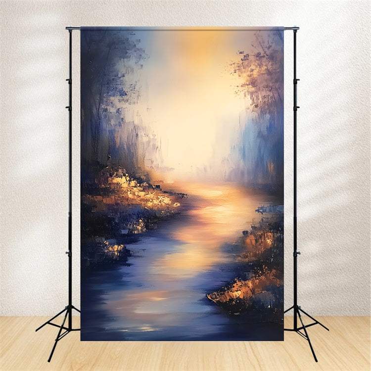 Backdrop Vintage Abstraktes Glühen Flussszene Backdrop LXX57-230