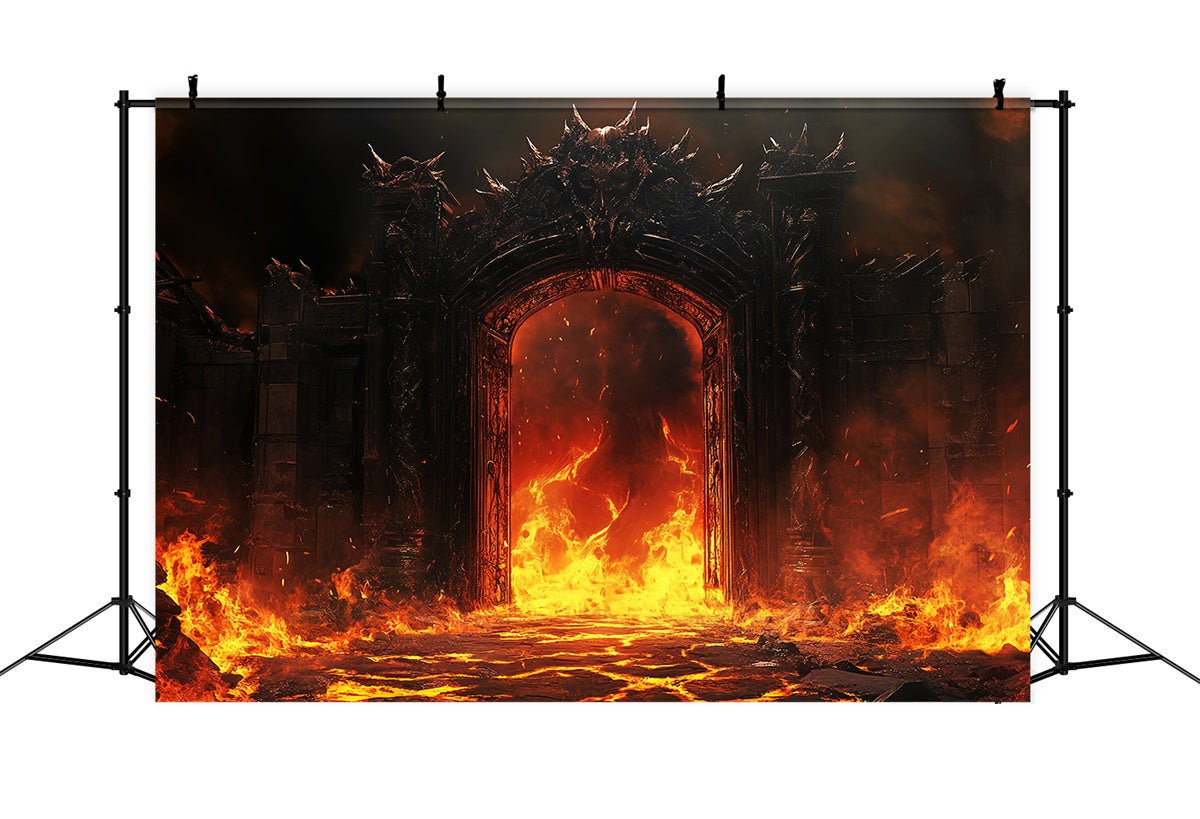 Vintage Fotokulissen Verfluchte Flamme Bogengang Hintergrund LXX57-235