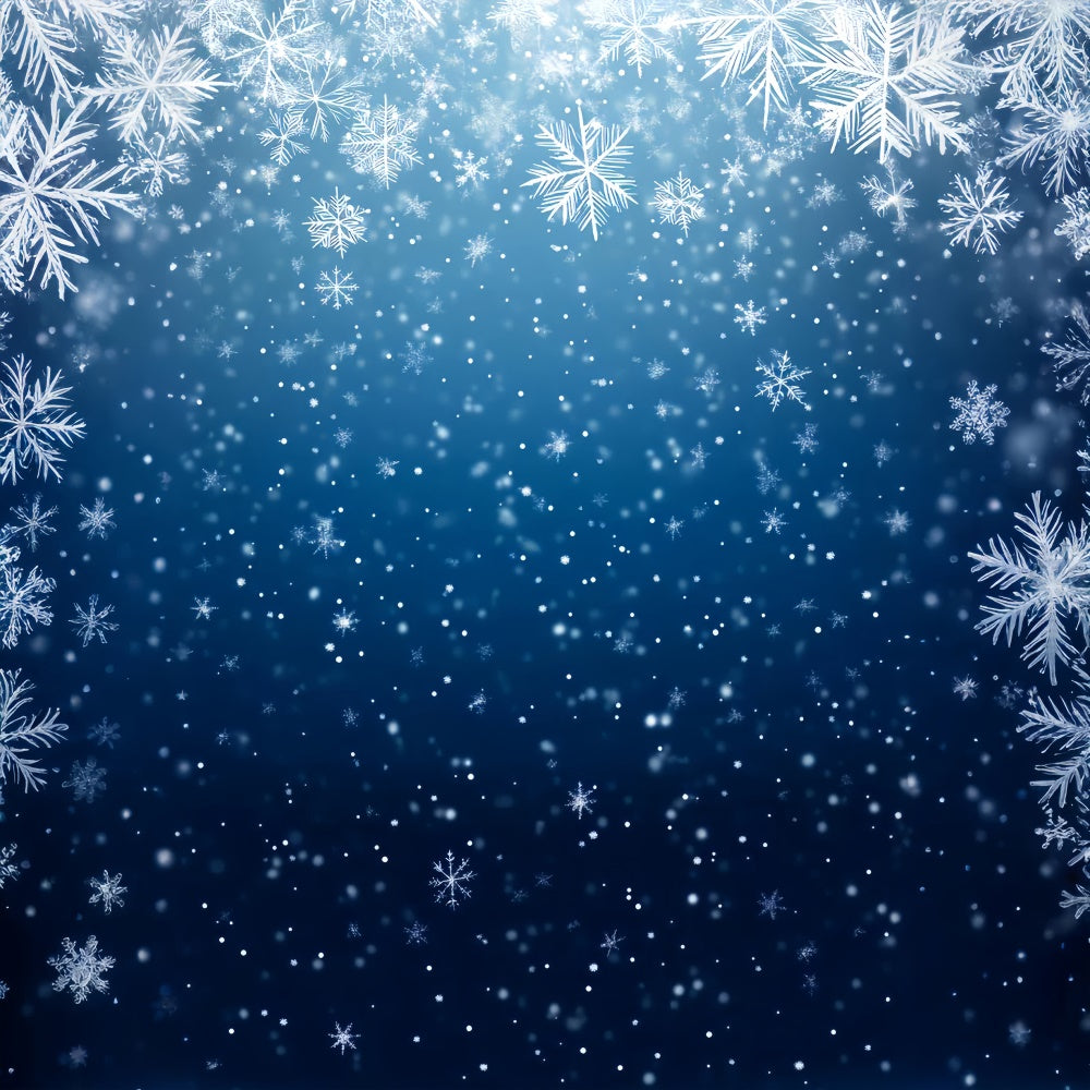 Blaue Hintergrundkulissen Fallende Schneeflocken Funkelnde Hintergrundkulisse LXX57-257
