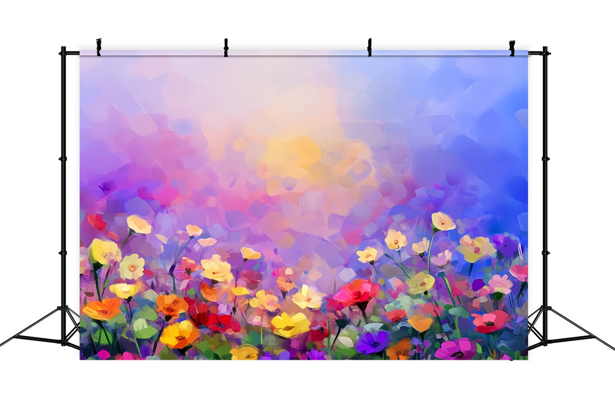 Porträt-Hintergrund Wildblumenfeld Aquarell-Hintergrund LXX57-272