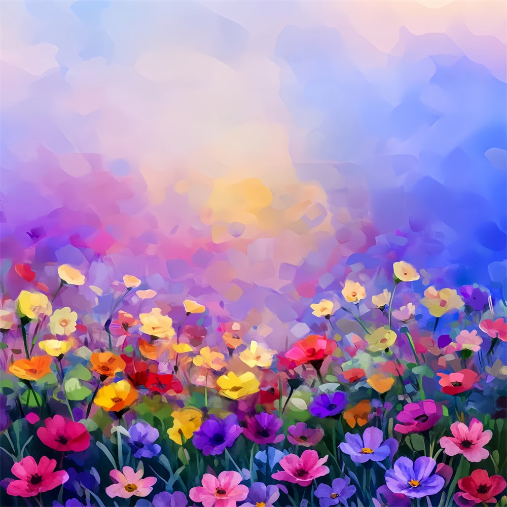 Porträt-Hintergrund Wildblumenfeld Aquarell-Hintergrund LXX57-272