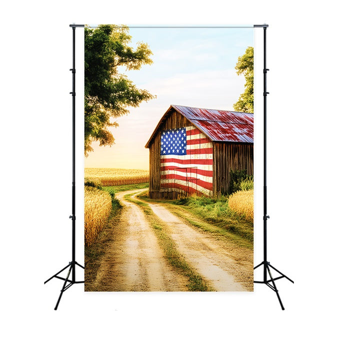 Rustikale Scheune Backdrop Patriotische Farm Scheune Foto Hintergrund LXX57-387