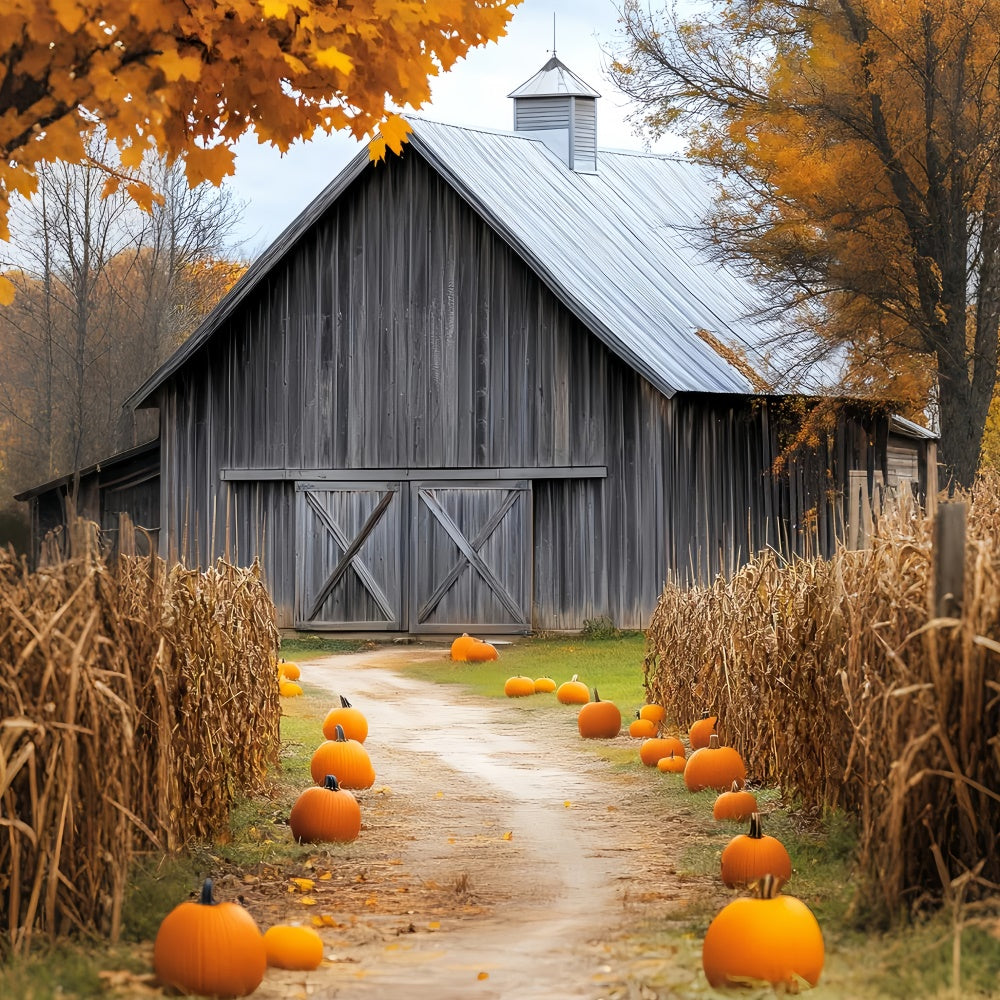 Barn Backdrop Rustic Harvest Trail Herbst Foto Hintergrund LXX57-399