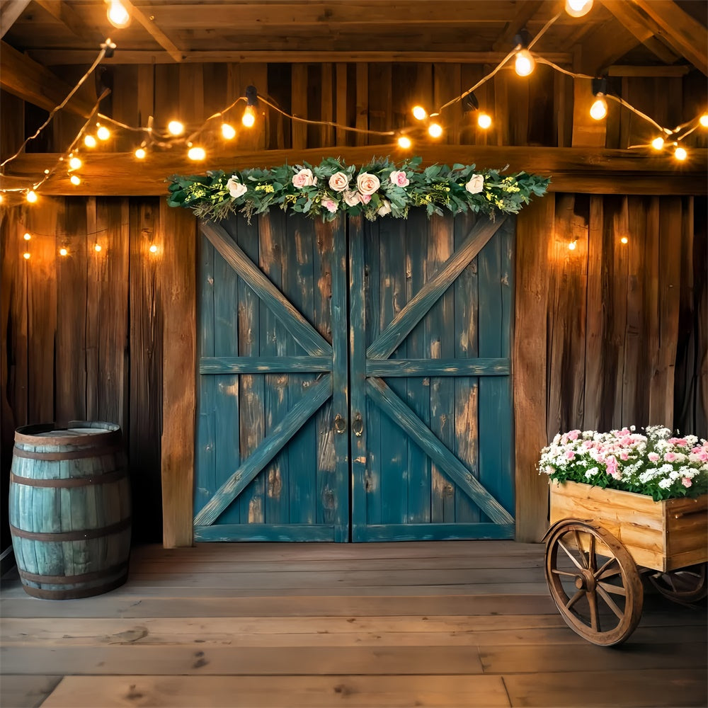 Scheune Fotokulisse Romantisch Bauernhof Floral Foto Hintergrund LXX57-406