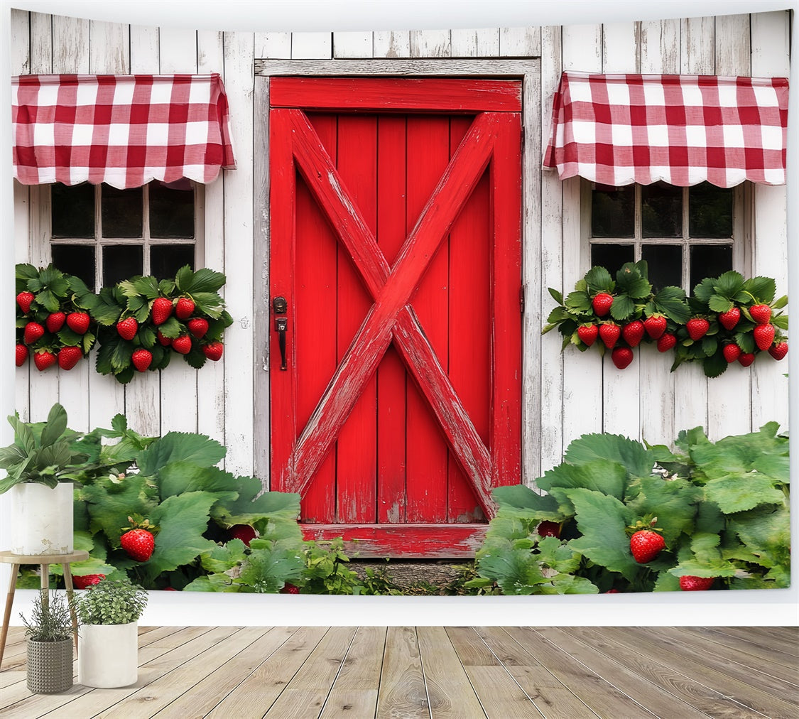 Rustikale Scheune Backdrop Land Beeren Fenster Foto Hintergrund LXX57-408