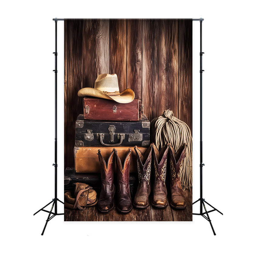 Scheune Holz Backdrop Western Cowboy Boot Foto Hintergrund LXX57-419