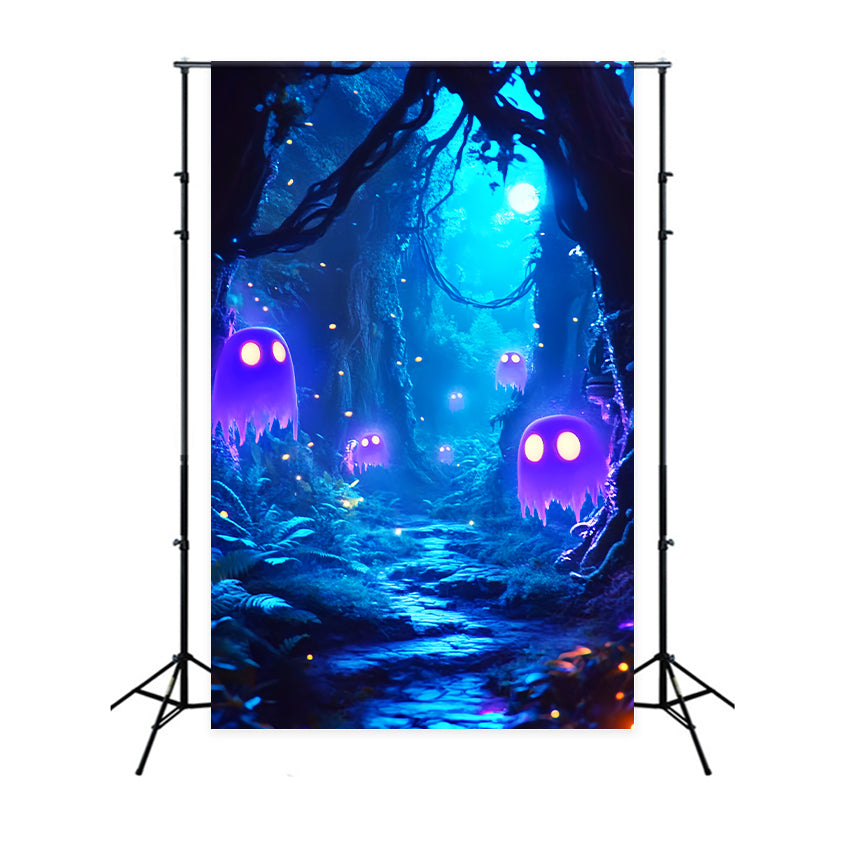 Gespenstische Halloween-Hintergrundkulisse Mondlicht-Geisterpfad-Hintergrundkulisse LXX57-60