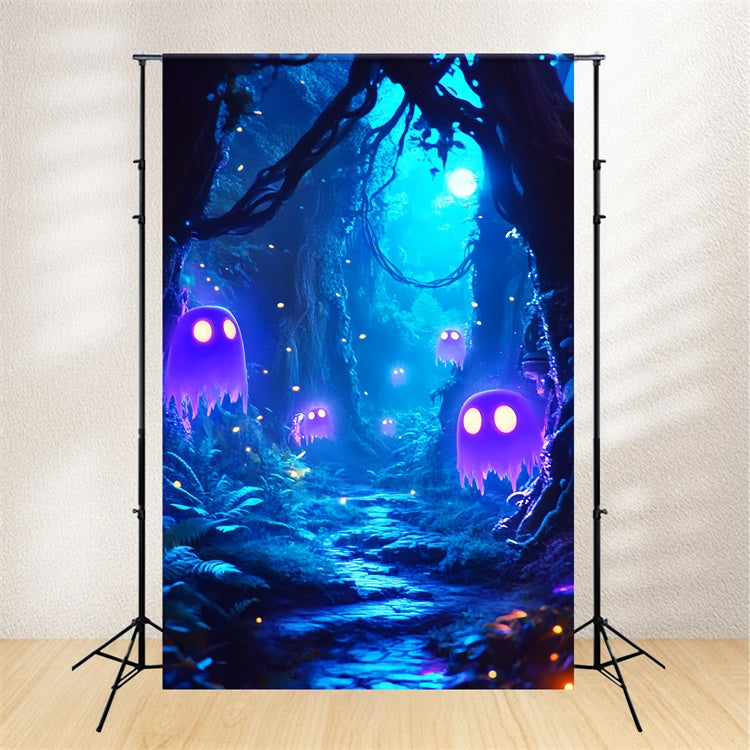 Gespenstische Halloween-Hintergrundkulisse Mondlicht-Geisterpfad-Hintergrundkulisse LXX57-60