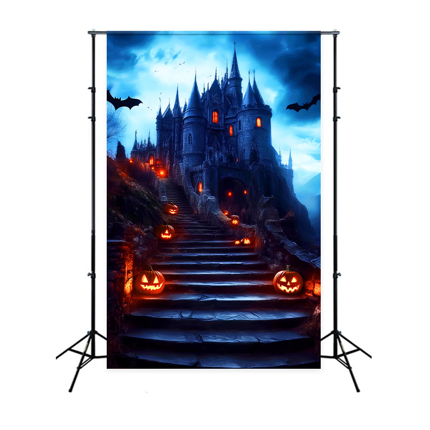 Gespenstische Halloween-Hintergrundkulisse Dämmerungsfluch Schloss-Hintergrundkulisse LXX57-62