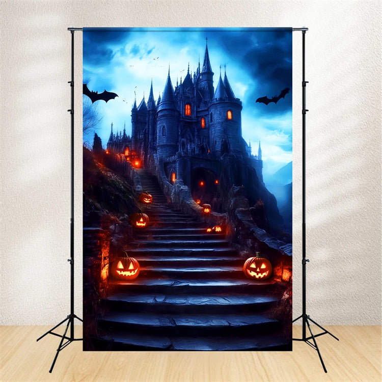 Gespenstische Halloween-Hintergrundkulisse Dämmerungsfluch Schloss-Hintergrundkulisse LXX57-62