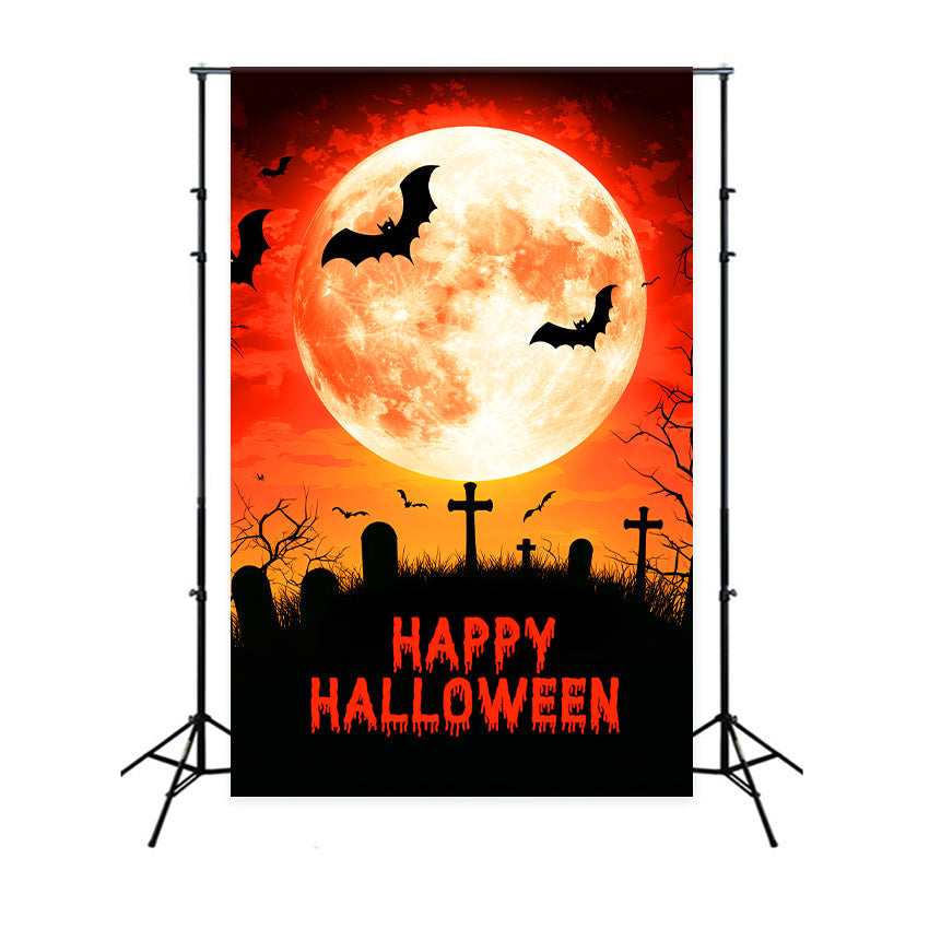 Halloween-Mond-Hintergrundkulisse Vollmond-Friedhof-Hintergrundkulisse LXX57-63