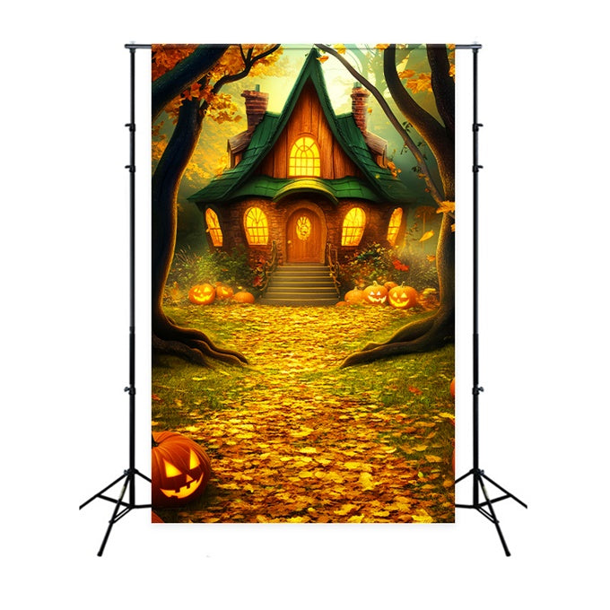 Halloween Backdrop Ideen Verzauberte Kürbishütte Backdrop LXX57-64