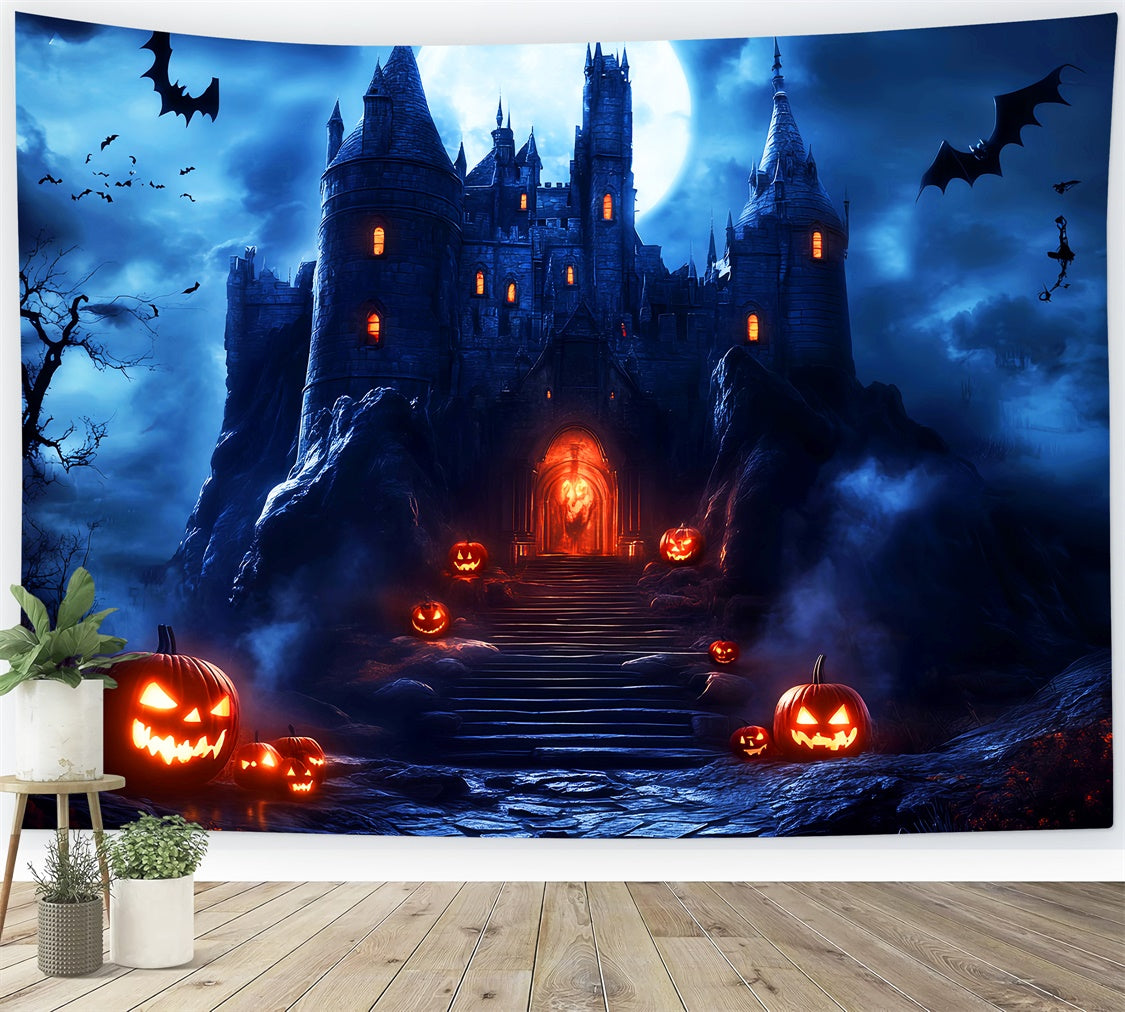 Gruselige Halloween-Hintergrundkulisse Phantom-Schloss-Eingangs-Hintergrundkulisse LXX57-75