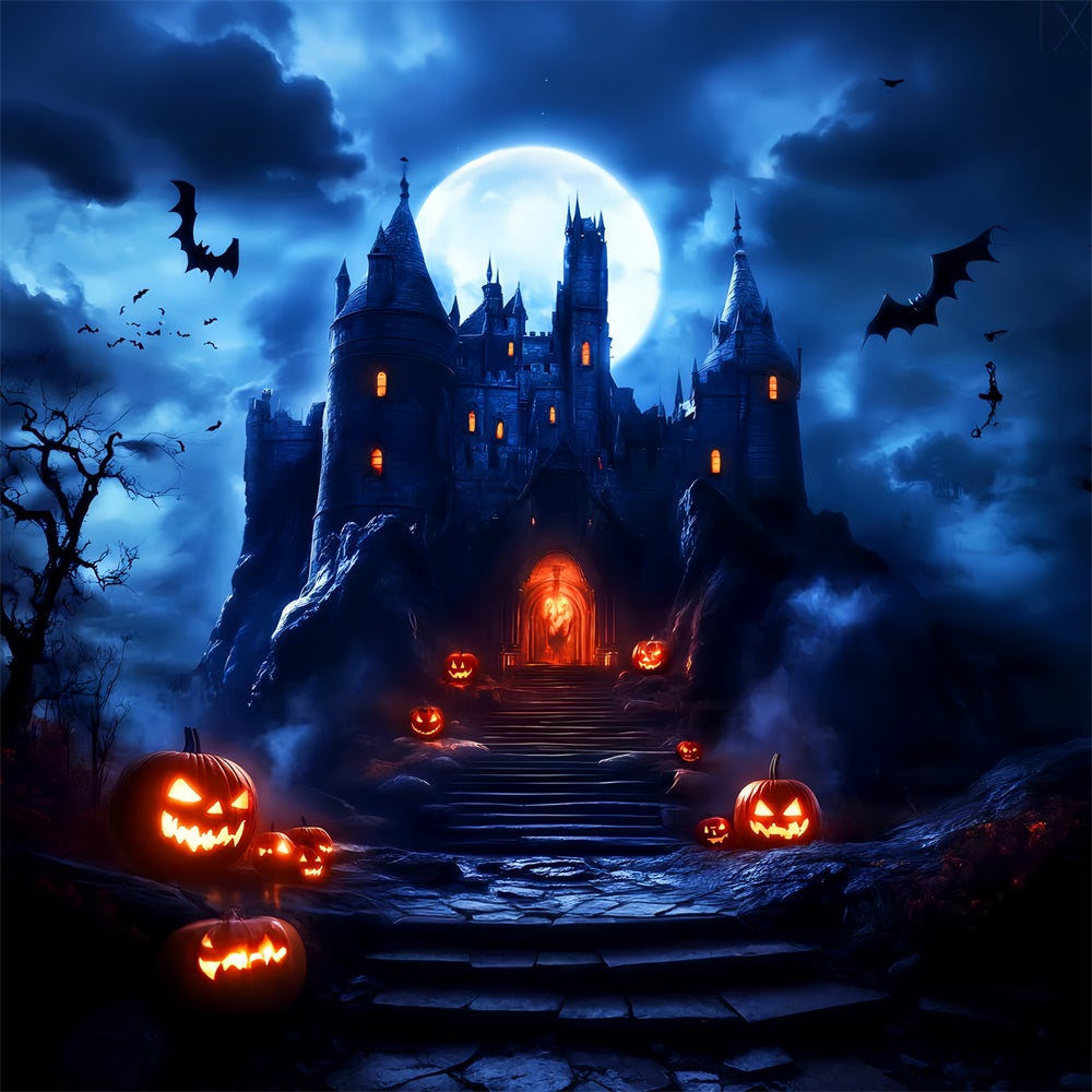 Gruselige Halloween-Hintergrundkulisse Phantom-Schloss-Eingangs-Hintergrundkulisse LXX57-75