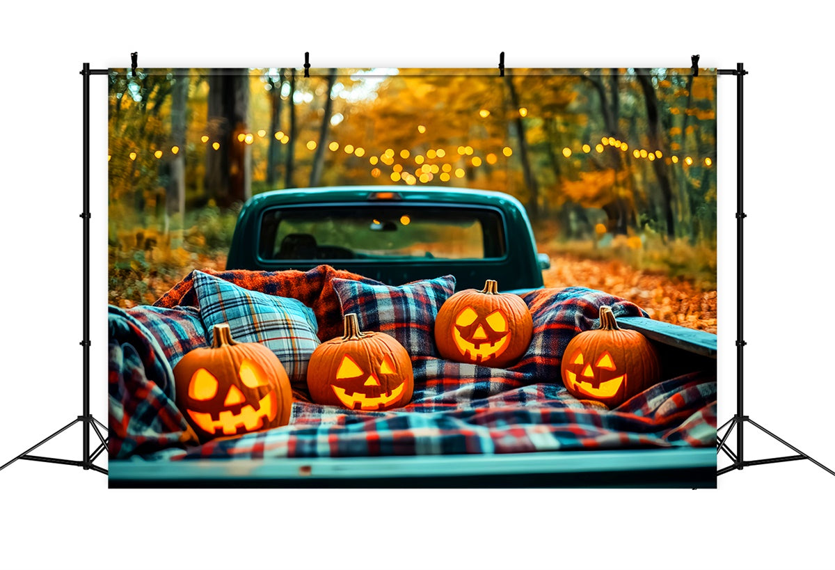 Wald Backdrop Kürbis Truck Glow Halloween Backdrops LXX57-76