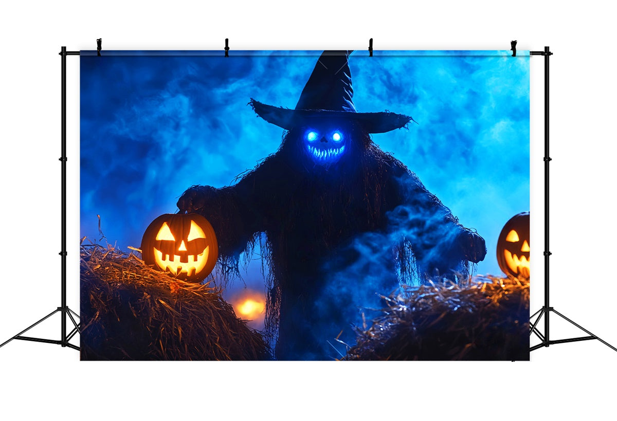Gespenstische Halloween-Hintergrundkulisse Unheimliche Strohhexe Hintergrundkulisse LXX57-89
