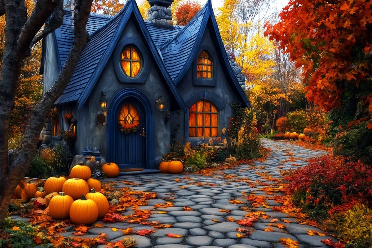 Halloween Fotokulisse Herbstpfad Magische Kulisse LXX57-92