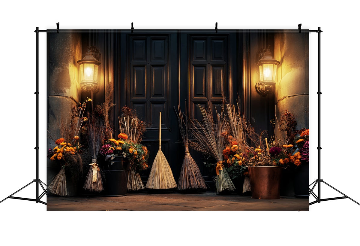 Halloween Backdrops Besenstiel Versammlung Glühen Backdrop LXX57-96