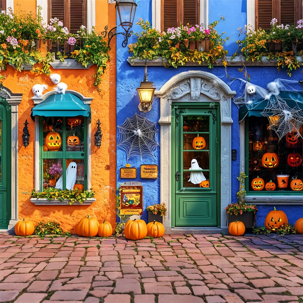 Halloween Wandhintergrund Kürbis Geisterladen Foto Hintergrund LXX58-13