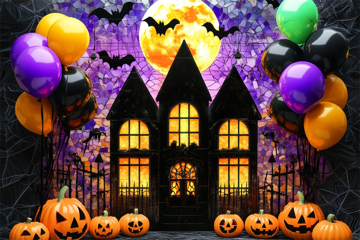 Halloween Backdrops Gespenstischer Mondschein Party Foto Hintergrund LXX58-14