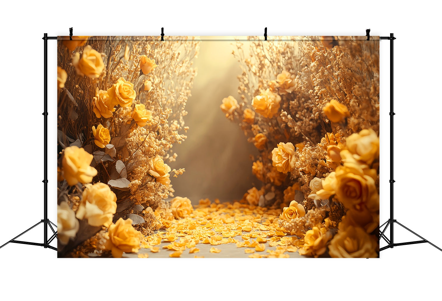 HerbstFoto Hintergrund für Fotografie Golden Rose Petal Path Floral Backdrop LXX58-169