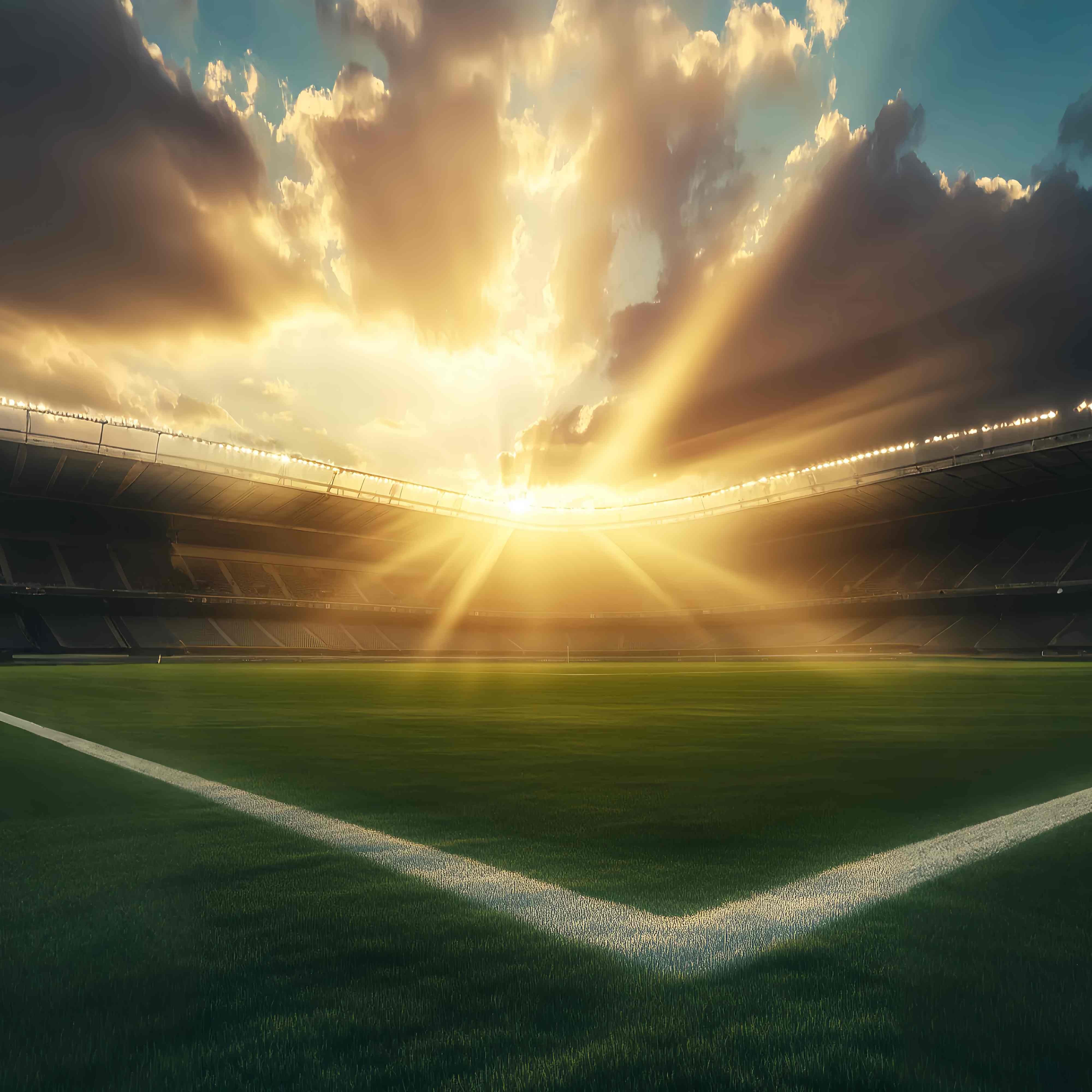 Herbst-Foto Hintergrundbilder Sonnenlicht Stadion Grünes Feld Sonnenuntergang Foto Hintergrund LXX58-181