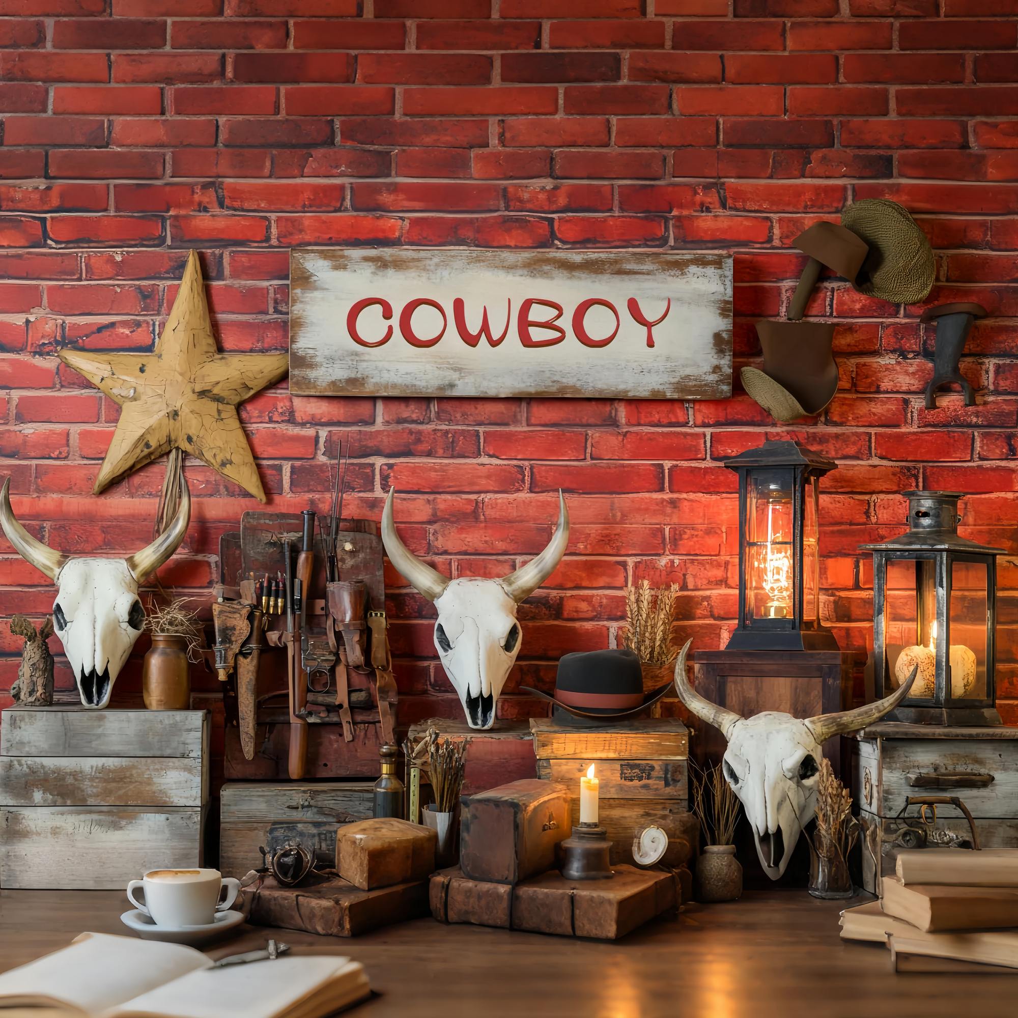 Herbst-Foto Hintergrund Western Cowboy-Ausrüstung Display Cowboy-Foto Hintergrund LXX58-201