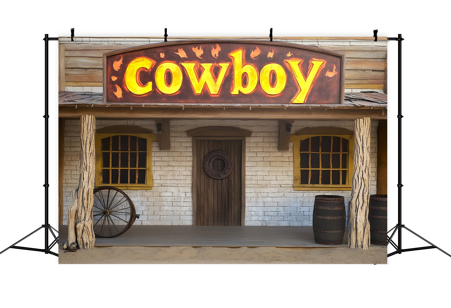 Herbst Foto Hintergrund Rustikale Cowboy Schaufenster Display Cowboy Foto Hintergrund LXX58-203
