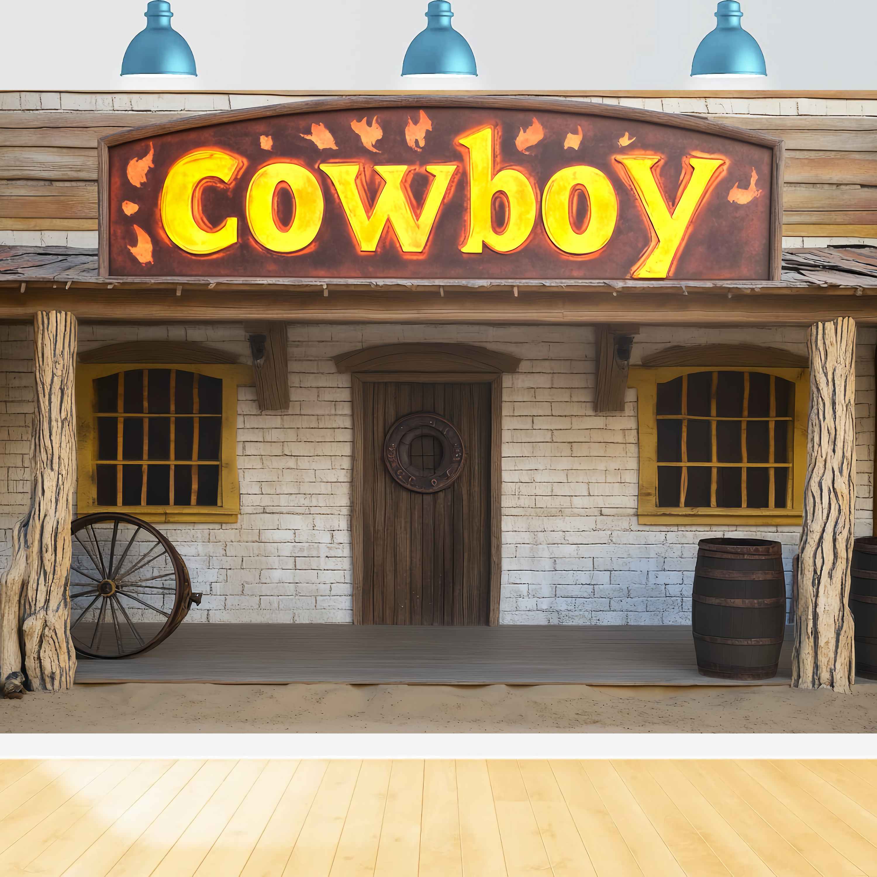 Herbst Foto Hintergrund Rustikale Cowboy Schaufenster Display Cowboy Foto Hintergrund LXX58-203