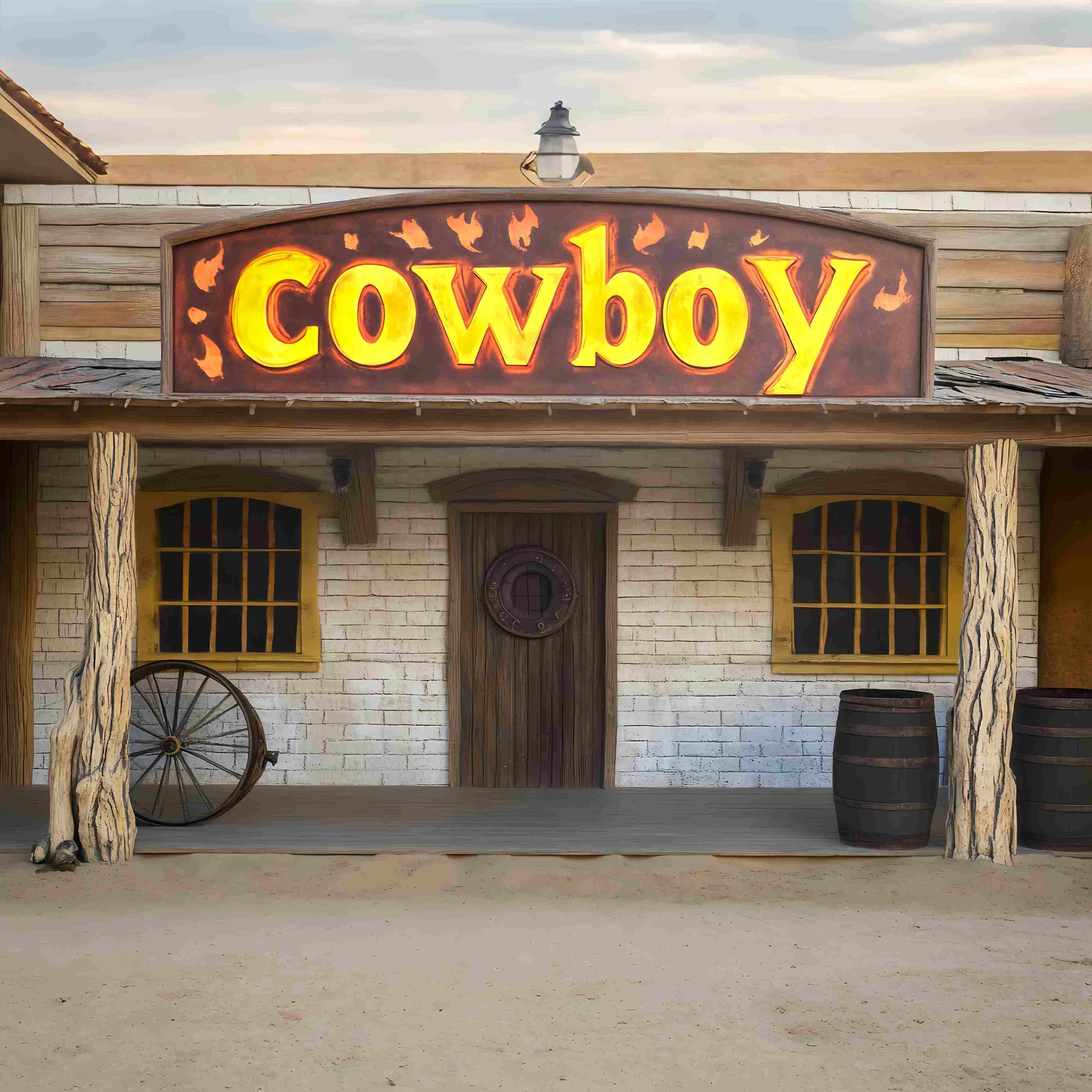 Herbst Foto Hintergrund Rustikale Cowboy Schaufenster Display Cowboy Foto Hintergrund LXX58-203