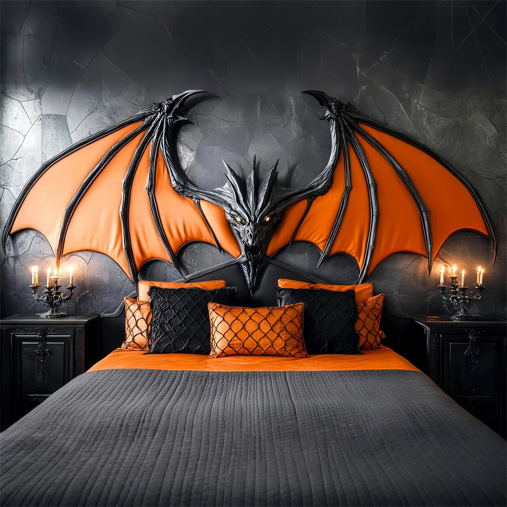 Halloween Backdrop Gothic Drachenflügel Schlafzimmer Foto Hintergrund LXX58-22