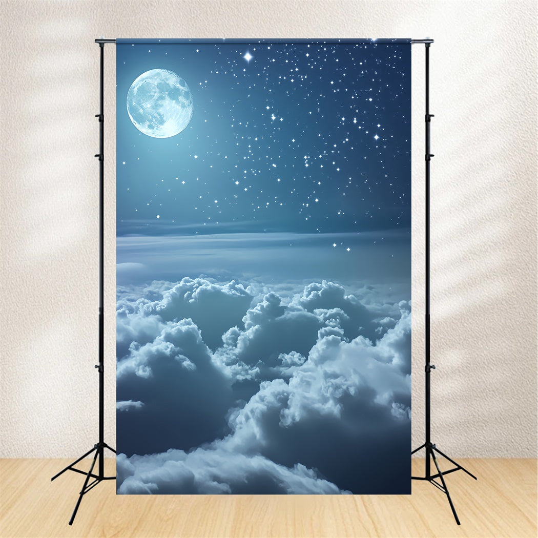 Winter Sky Backdrop Moonlit Starry Cloud Sky Winter Photography Studio Hintergrund LXX58-220