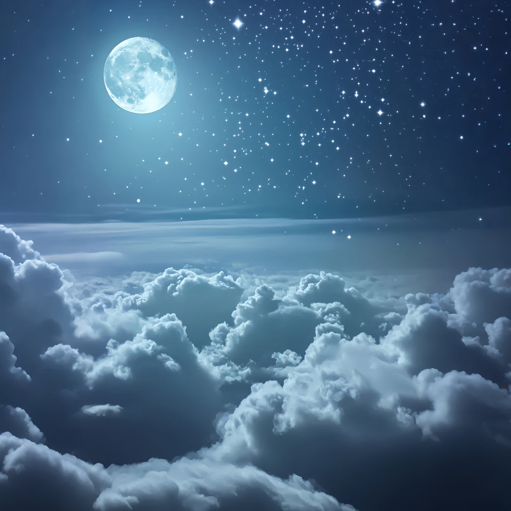 Winter Sky Backdrop Moonlit Starry Cloud Sky Winter Photography Studio Hintergrund LXX58-220
