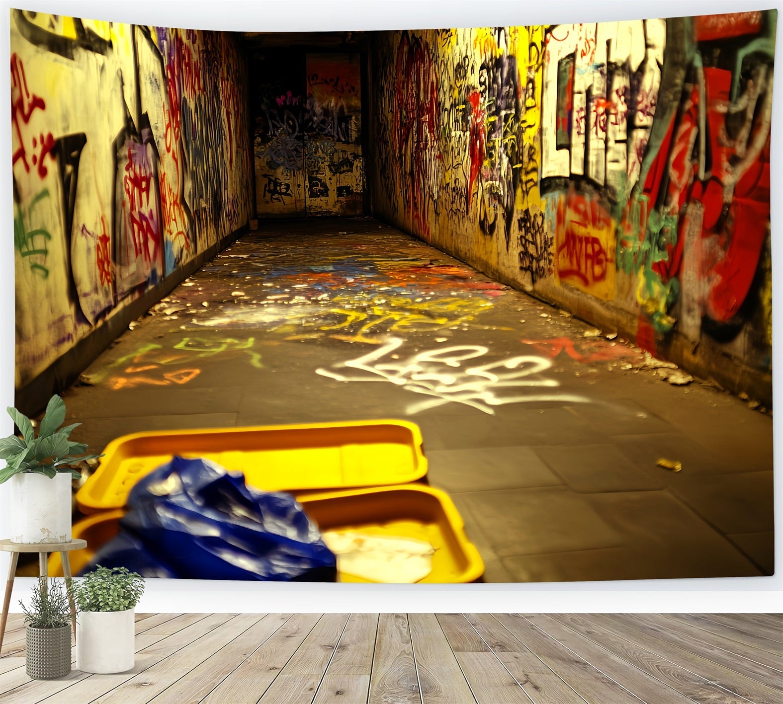 Graffiti-Wand Graffiti-Tunnel Neon-Tags Graffiti Studio Hintergründe Fotografie LXX58-259