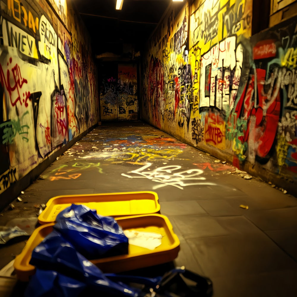 Graffiti-Wand Graffiti-Tunnel Neon-Tags Graffiti Studio Hintergründe Fotografie LXX58-259