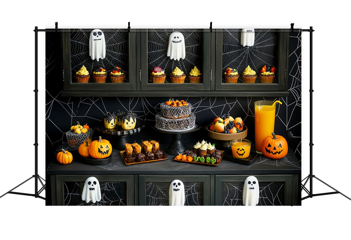 Halloween Fotohintergrund Gruselige Cupcake Schmaus Hintergrundkulisse LXX58-26