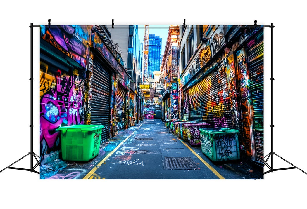 Graffiti-Kunstwerk Bunte Gasse Graffiti-Wände Graffiti Studio Hintergründe LXX58-261