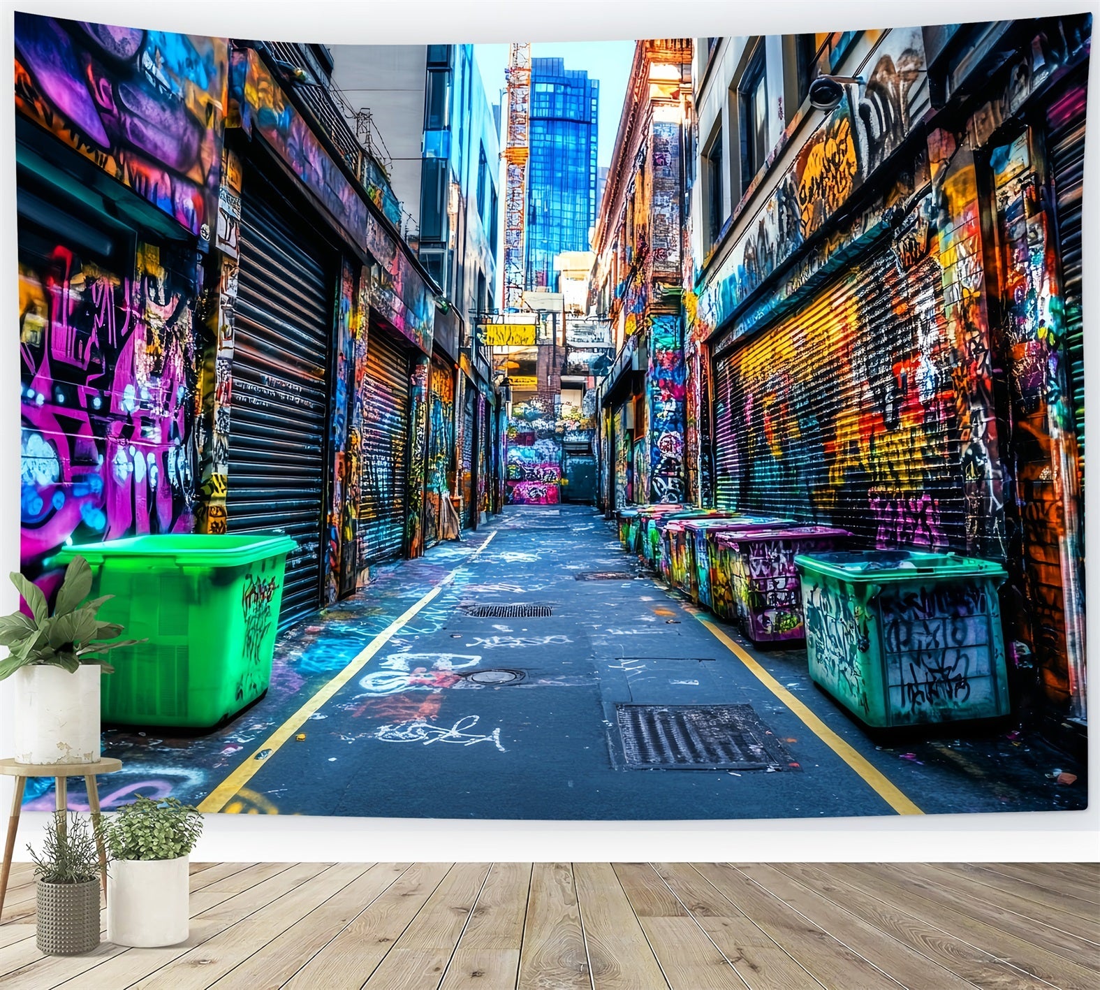 Graffiti-Kunstwerk Bunte Gasse Graffiti-Wände Graffiti Studio Hintergründe LXX58-261