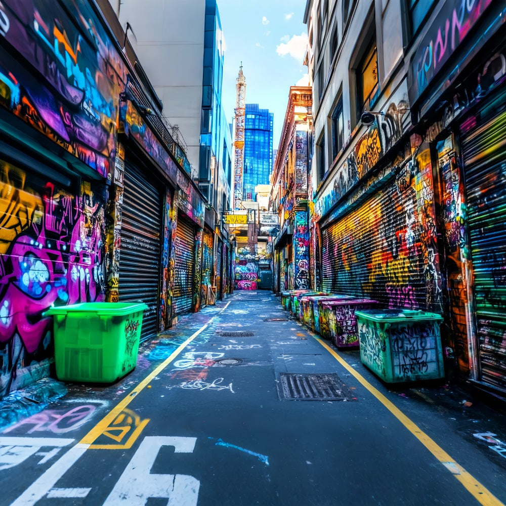 Graffiti-Kunstwerk Bunte Gasse Graffiti-Wände Graffiti Studio Hintergründe LXX58-261
