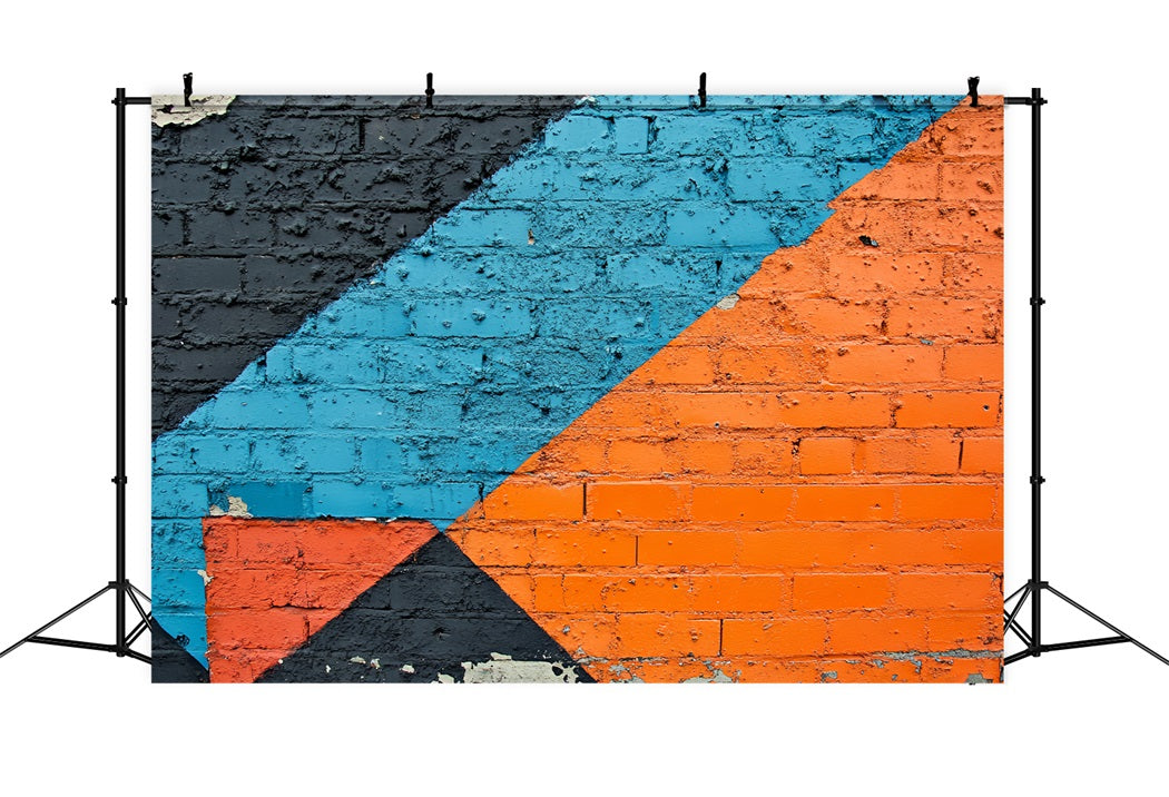 Graffiti-Wand Abstrakte geometrische Blöcke Graffiti Fotografie Foto Hintergrund LXX58-268