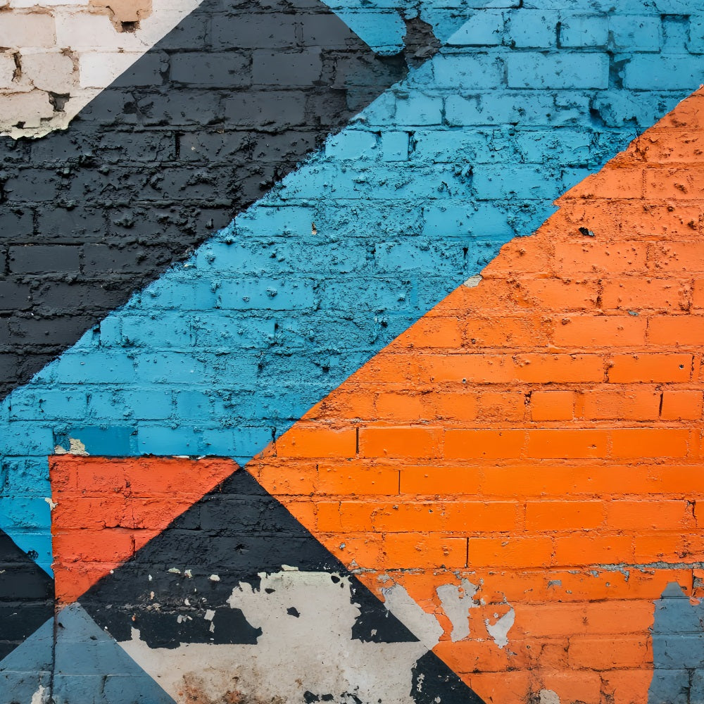 Graffiti-Wand Abstrakte geometrische Blöcke Graffiti Fotografie Foto Hintergrund LXX58-268