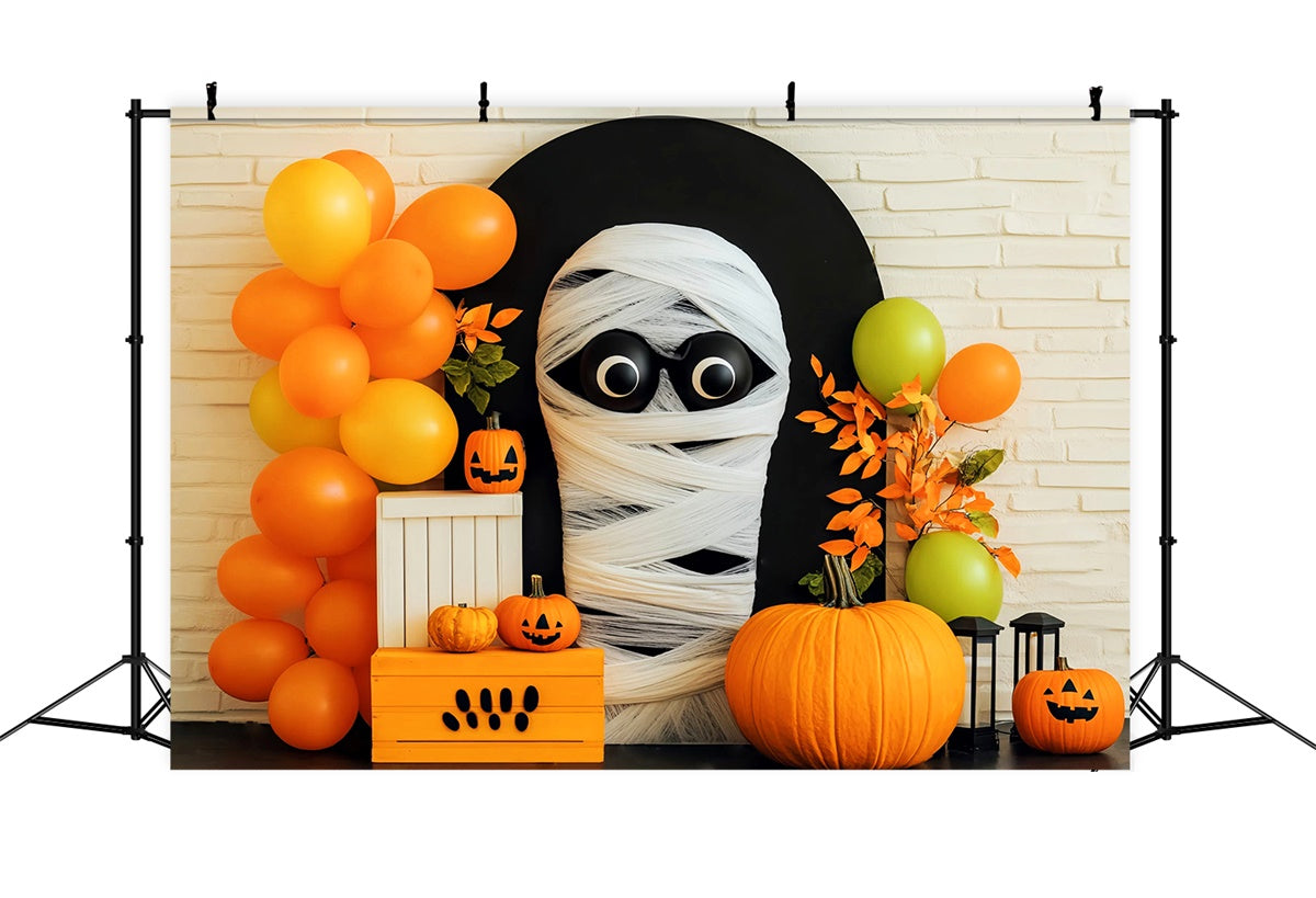 Halloween Fotokulisse Mumie Ballon Bash Foto Hintergrund LXX58-3