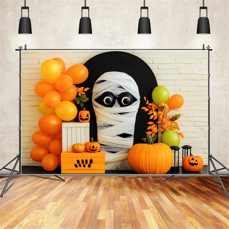 Halloween Fotokulisse Mumie Ballon Bash Foto Hintergrund LXX58-3