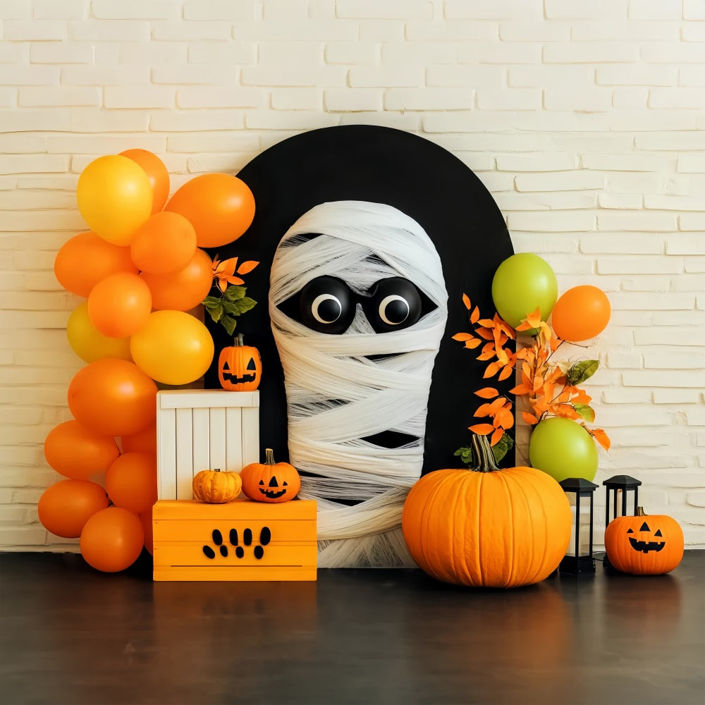 Halloween Fotokulisse Mumie Ballon Bash Foto Hintergrund LXX58-3