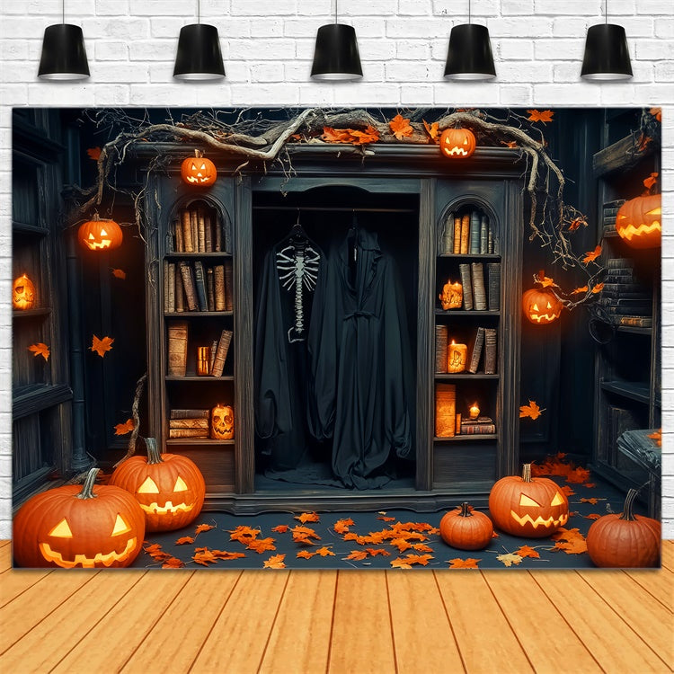 Garagentor Halloween Hintergrund Gespenstische Robe Schrank Foto Hintergrund LXX58-31