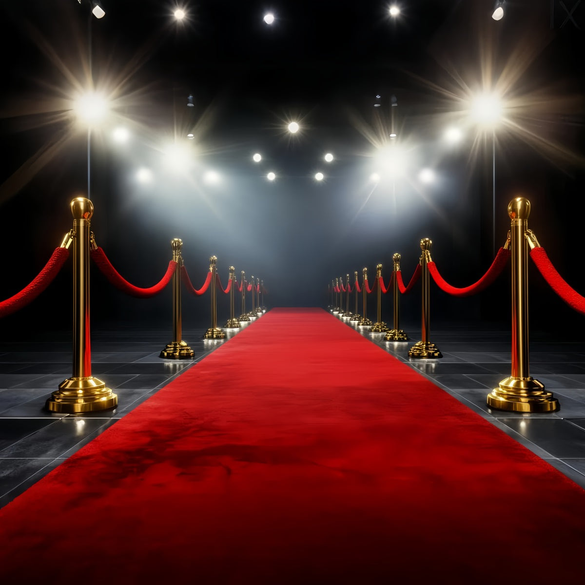 Hollywood-Foto Hintergrund Goldener Gang Scheinwerfer Glamour Roter Teppich Foto Hintergrund LXX58-313